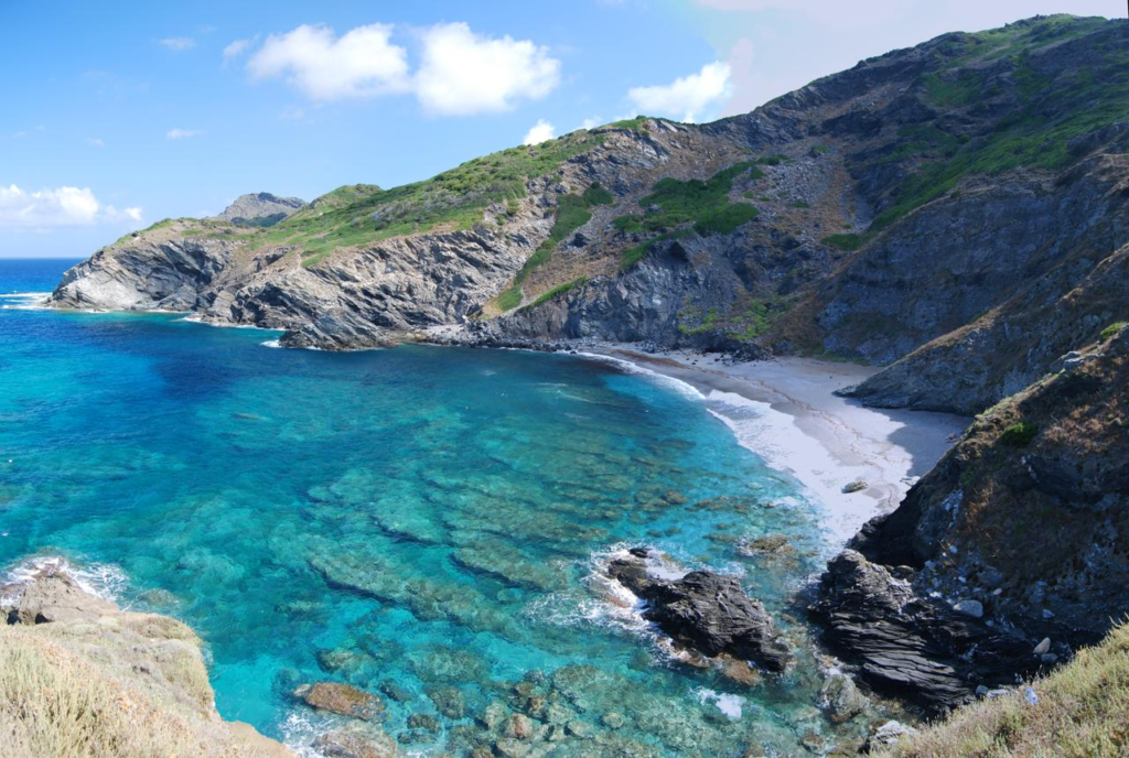 Mediterranean coastline near Sassari Sardinia Italy.