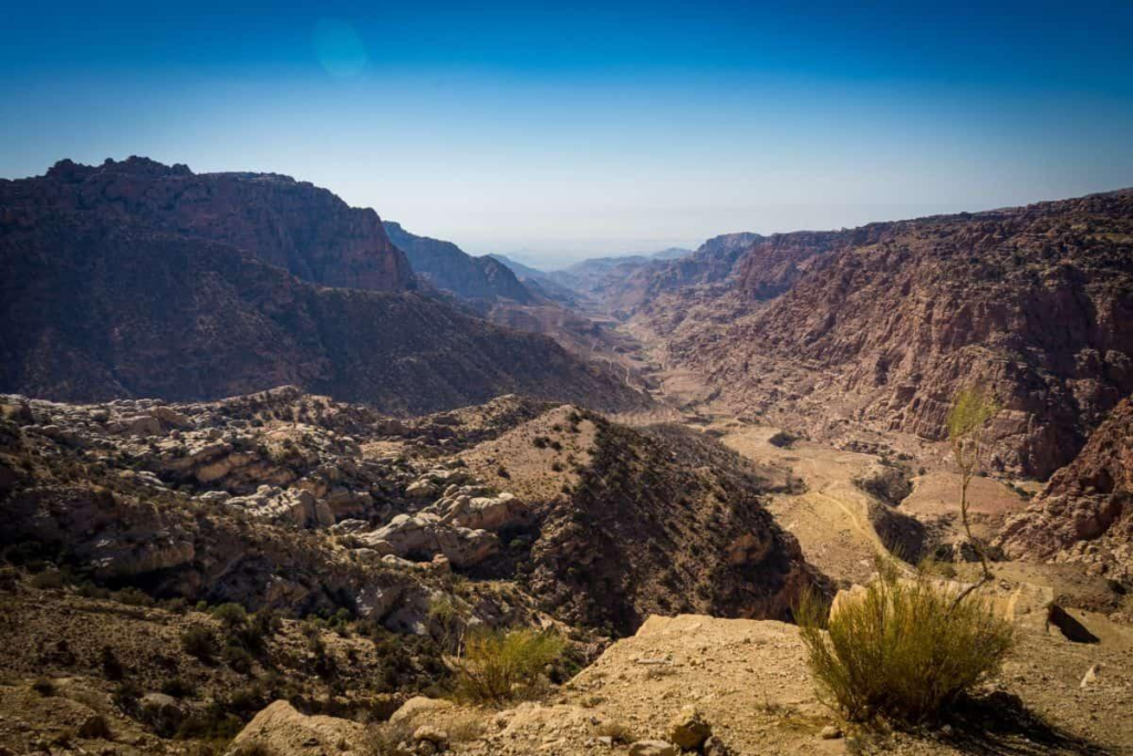 Mountain landscape at Dana Biosphere Reserve Jordan.