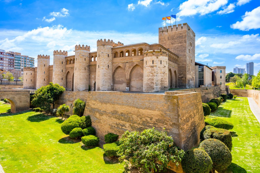 Aljafería Palace historic building in Zaragoza Spain.