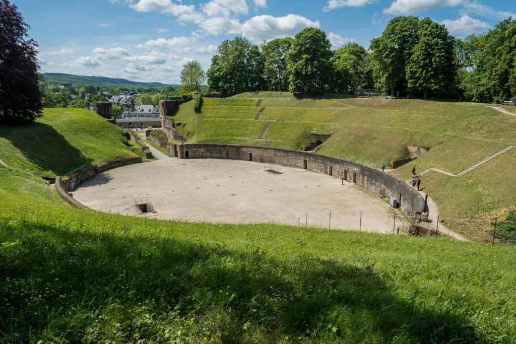 Roman Amphitheatre archaeological site in Trier Germany.