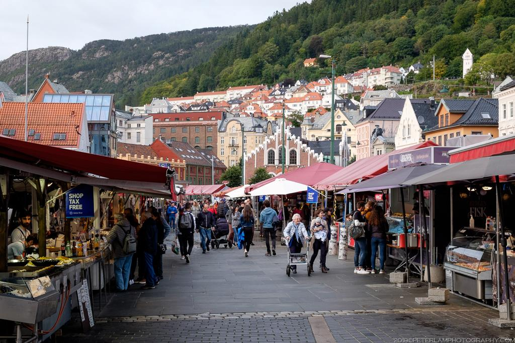 Local streets and markets in Bergen