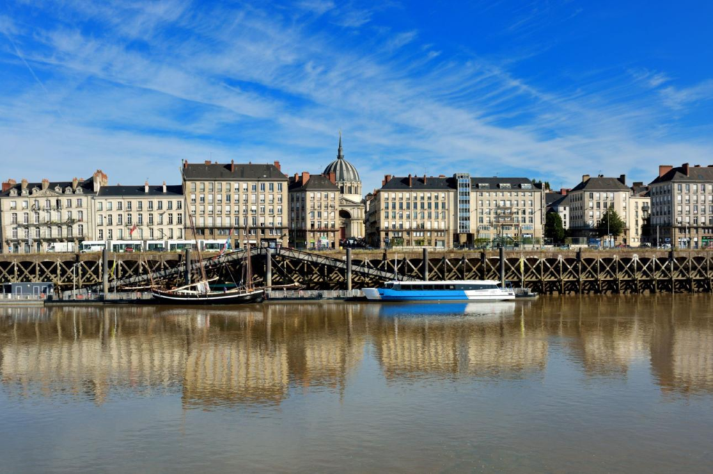 Loire River waterfront Nantes France