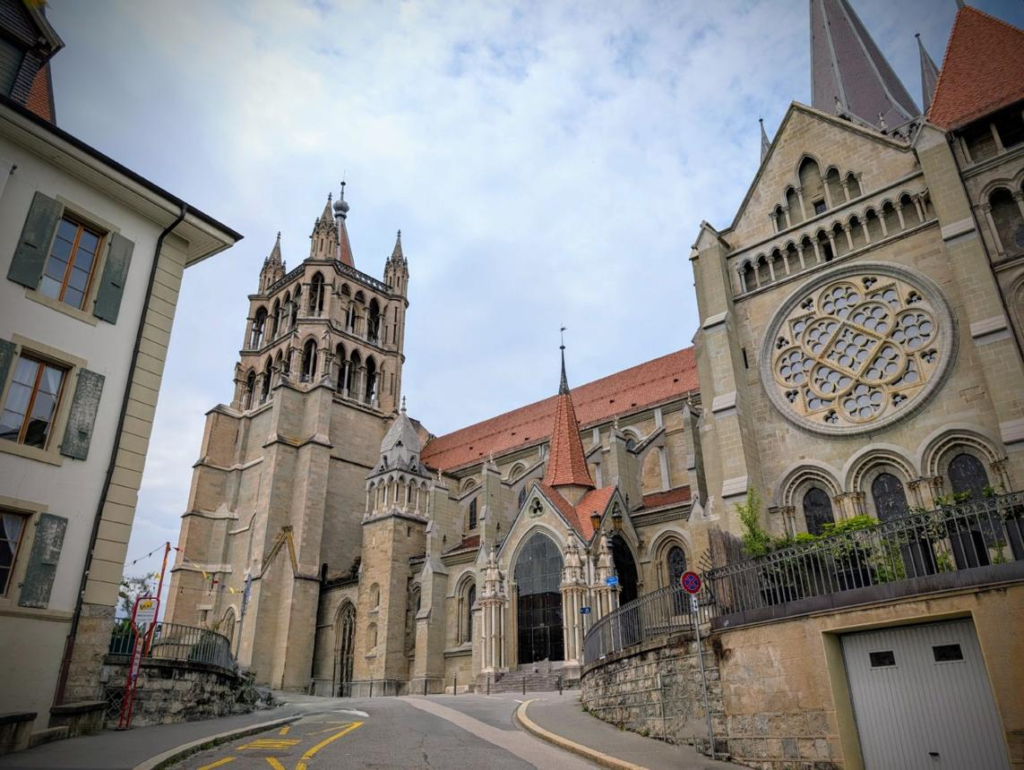 Lausanne Cathedral old town Switzerland