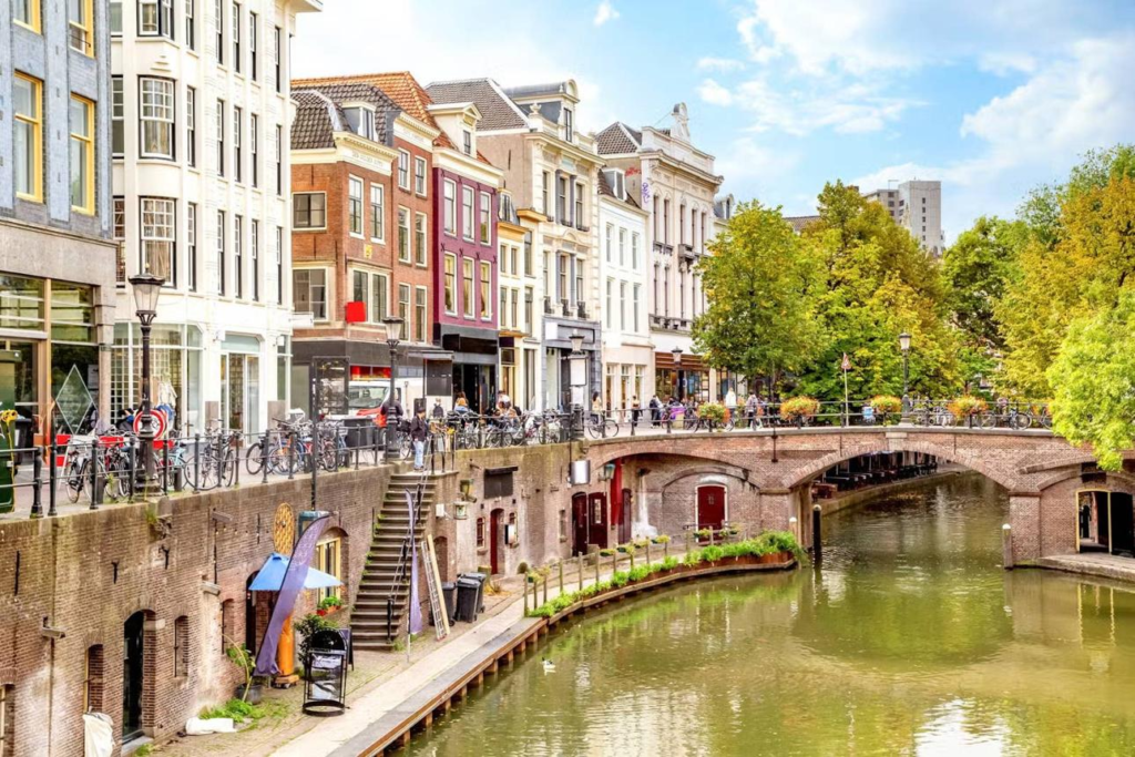 Oudegracht canal Utrecht Netherlands