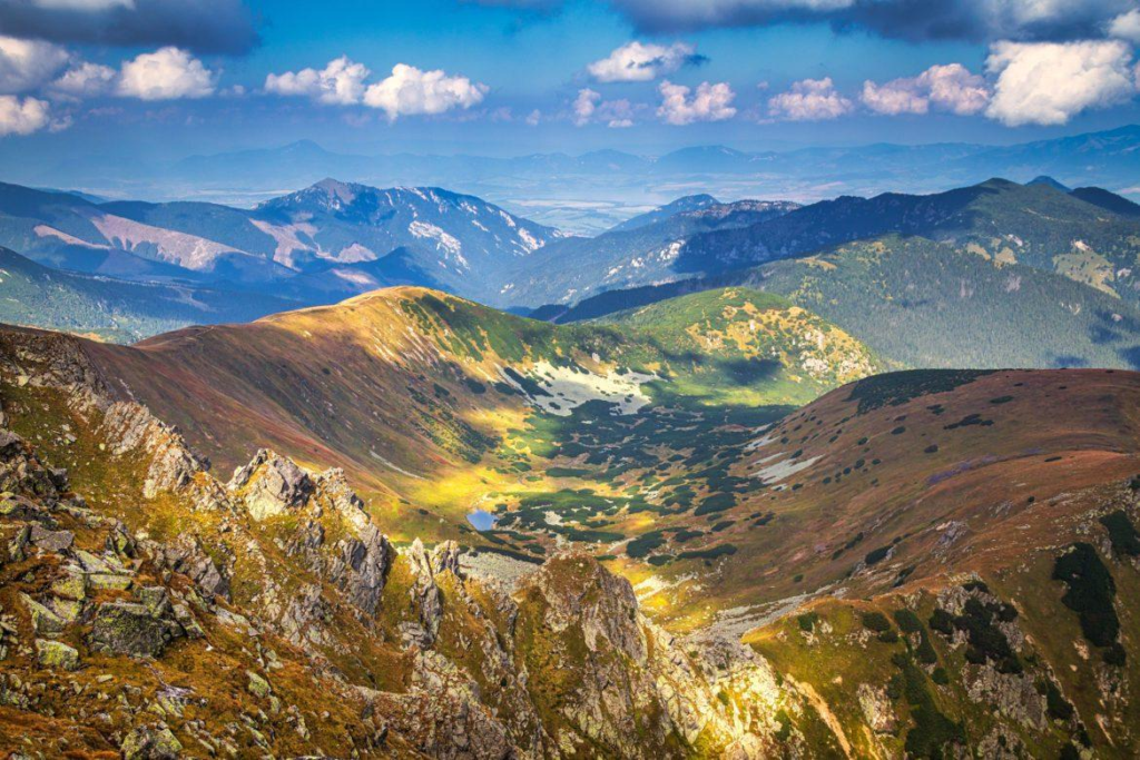 Scenic view of the Low Tatras mountains near Banská Bystrica.