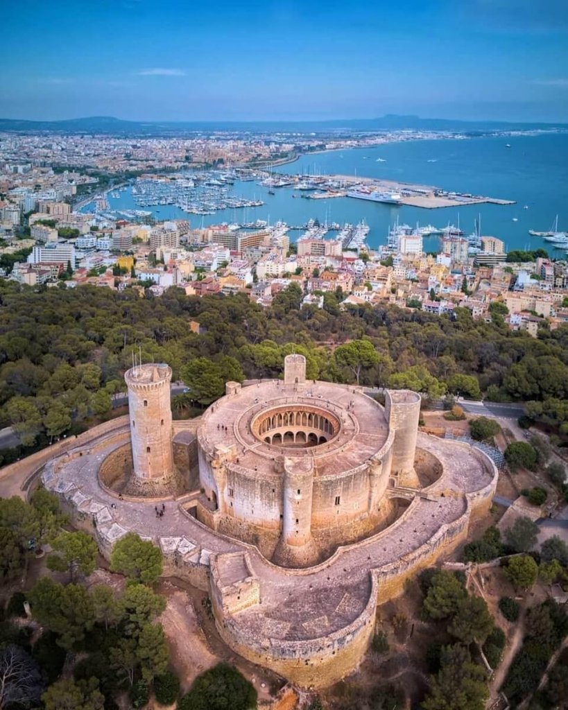 Bellver Castle overlooking Palma Mallorca Spain.