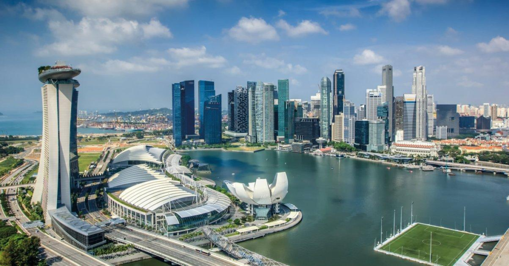 Singapore skyline at Marina Bay